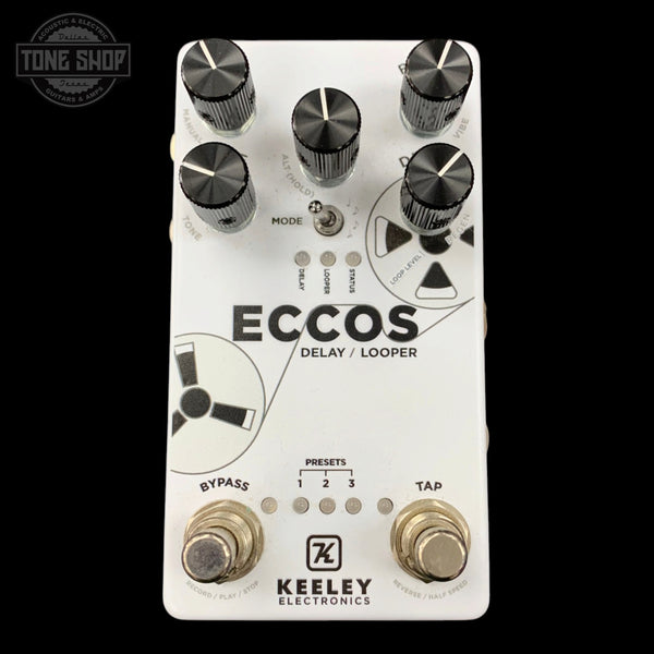 Top of Used Keeley ECCOS Delay / Looper Pedal.