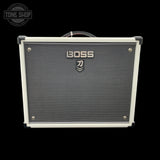 Front of Used BOSS Limited-Edition Katana KTN-50 MkII 50W 1x12 Guitar Combo White TFW3997.
