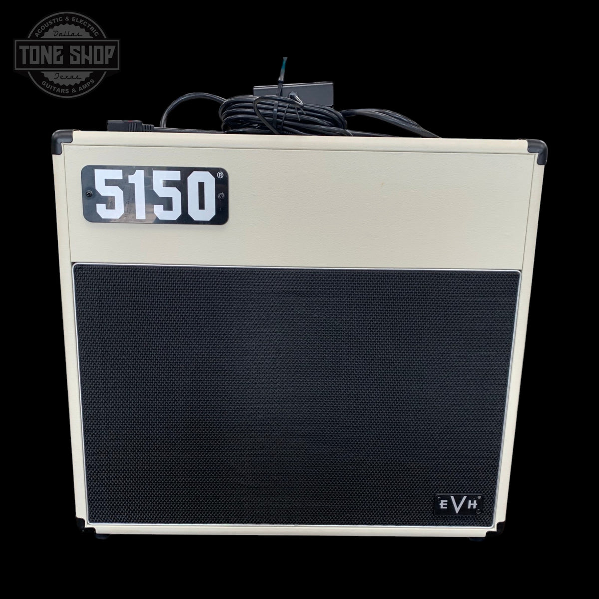 Front of Used 2024 EVH Iconic 5150 1x12 Combo White 40w TFW3994.