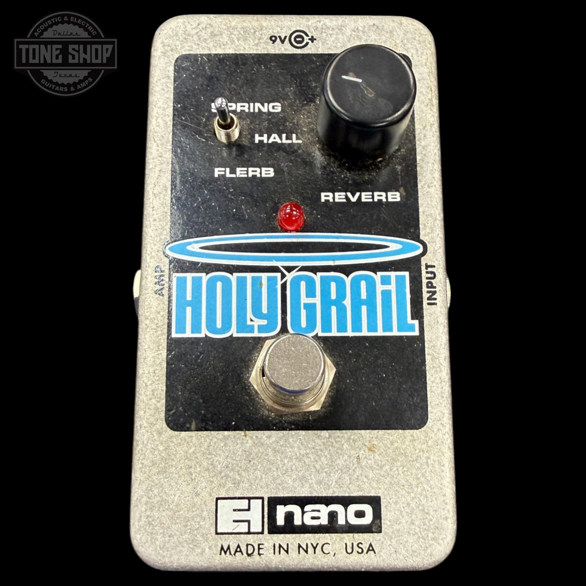 Top of Used Electro-Harmonix Holy Grail Nano Reverb Pedal.