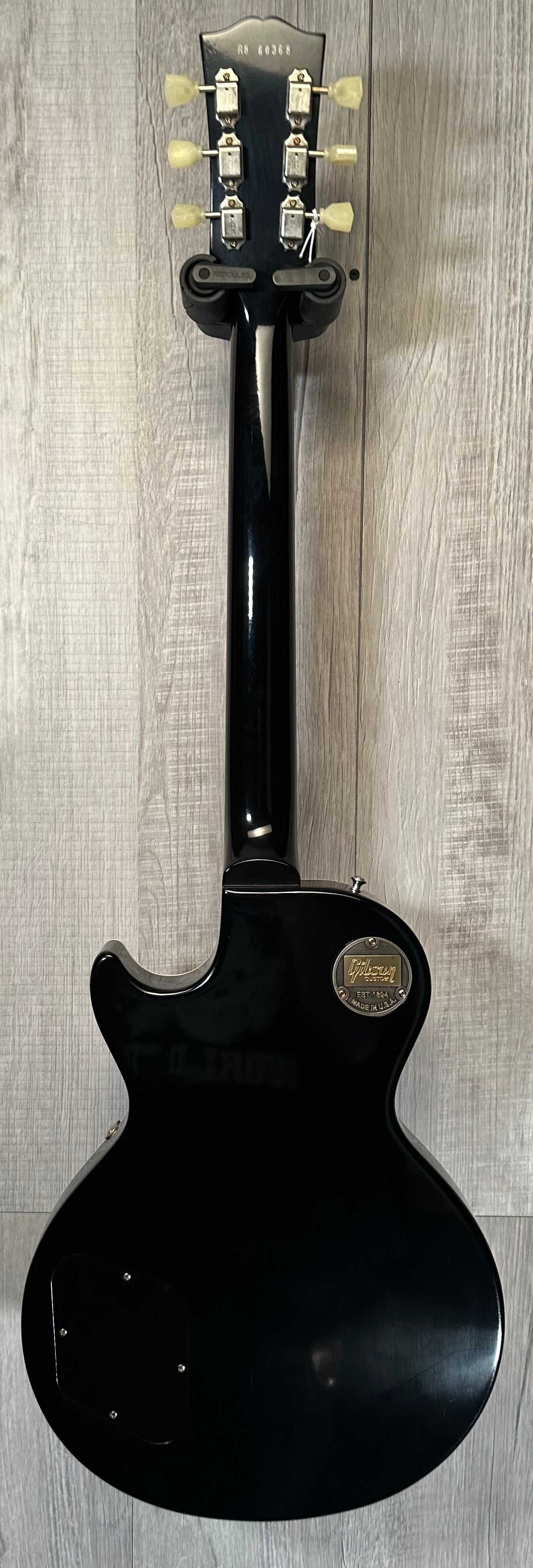 Full back of Used Gibson Custom Shop 1958 Standard Historic Les Paul VOS Ebony w/case TSS3929