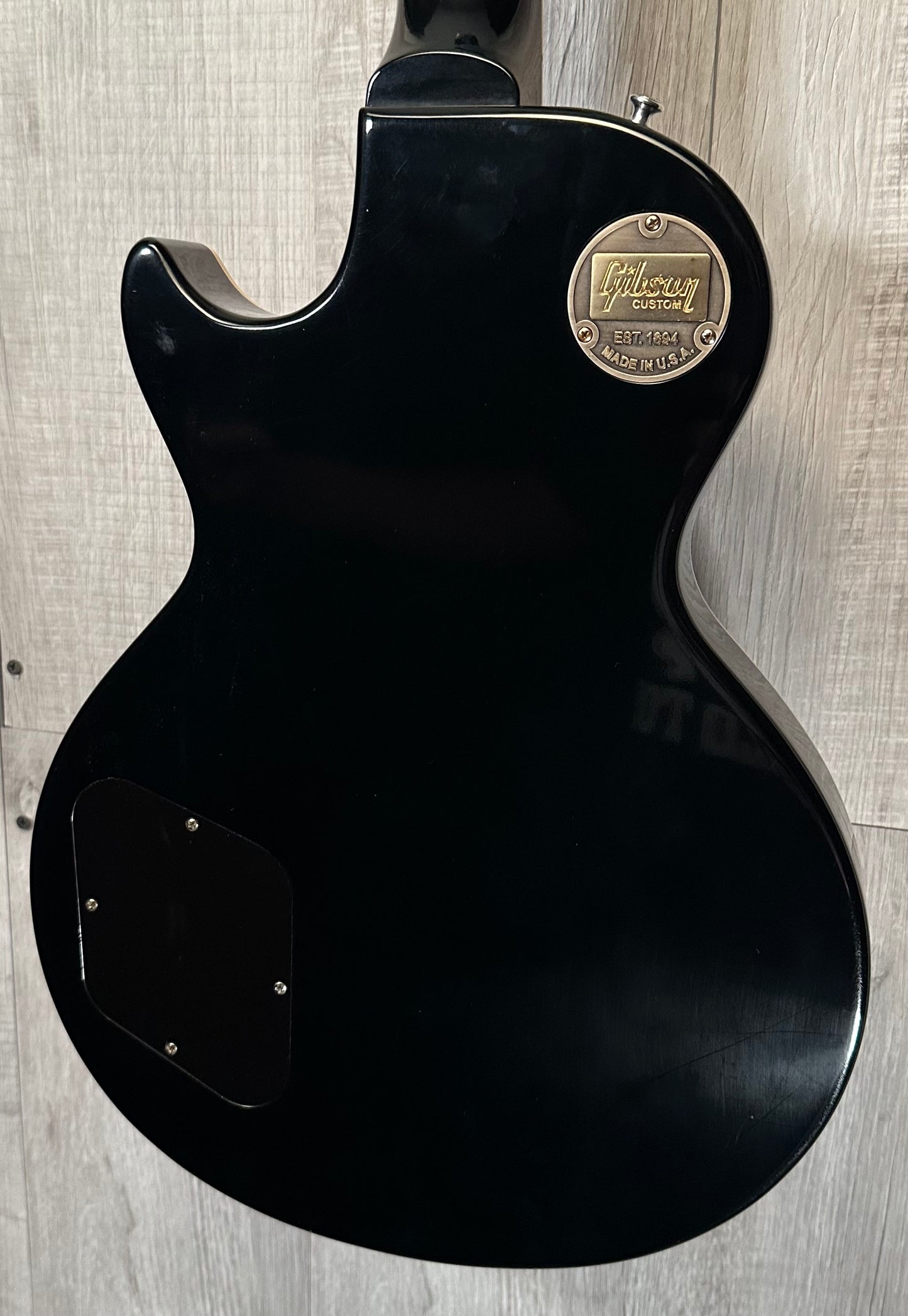 Back of Used Gibson Custom Shop 1958 Standard Historic Les Paul VOS Ebony w/case TSS3929