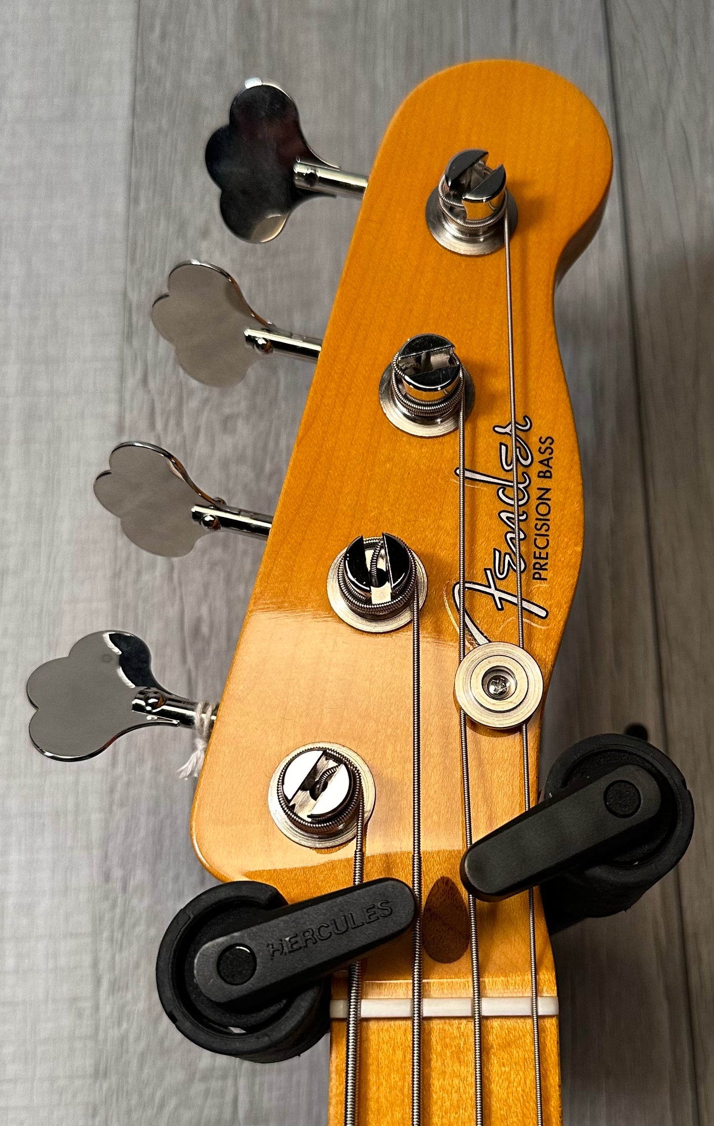 Headstock of Used 2023 Fender American Vintage II 1954 Precision Bass Sunburst w/case TSS3942