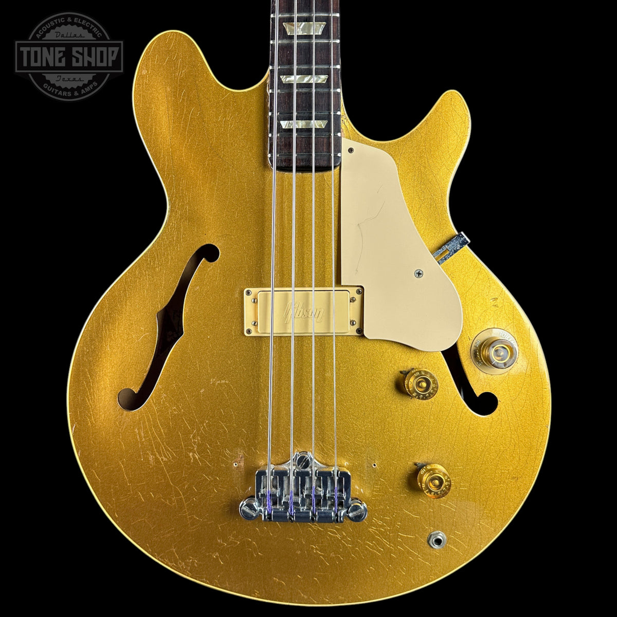 Vintage 1970s Gibson Les Paul Bass Gold w/case TSU25112