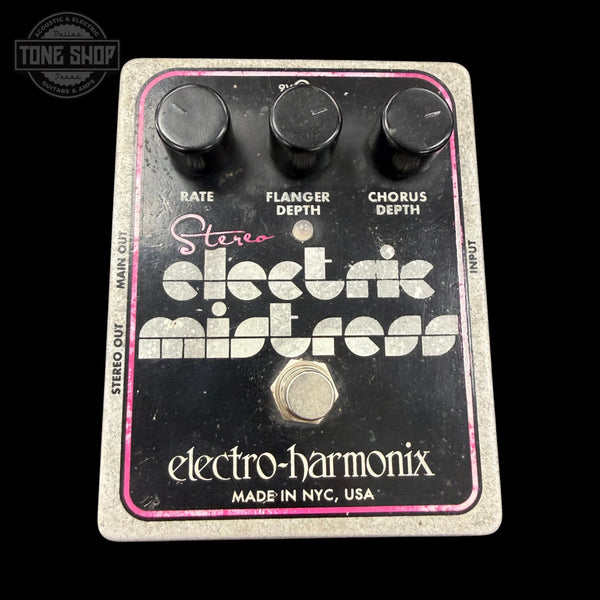 Top of Used Electro Harmonix Stereo Electric Mistress Flanger Chorus Pedal TFW3705.