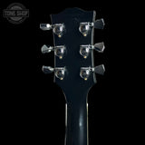 Back of headstock of Used Epiphone Inspired by Gibson Les Paul Custom Ebony.