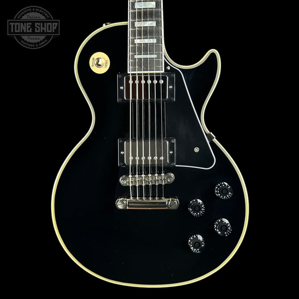 Front of Used Epiphone Inspired by Gibson Les Paul Custom Ebony.