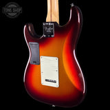 Back angle of Used 2014 Fender American Deluxe Stratocaster Plus Sunburst.