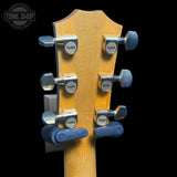 Back of headstock of Used 2005 Taylor 610-CE Dreadnought.