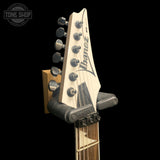 Headstock of Used 2011 Ibanez RG350DXZ-WH White w/EMG 81/85s TFW4056.