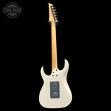 Back of Used 2011 Ibanez RG350DXZ-WH White w/EMG 81/85s TFW4056.
