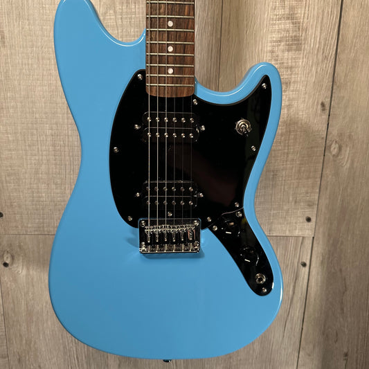 Front of Used 2023 Squier Sonic Series Mustang HH California Blue TSS3959