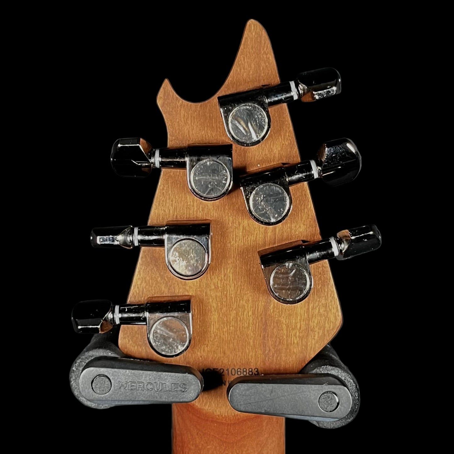 Back of headstock of Used 2022 EVH Wolfgang Standard QM Roasted Neck Northern Lights Purple w/Case TFW2326