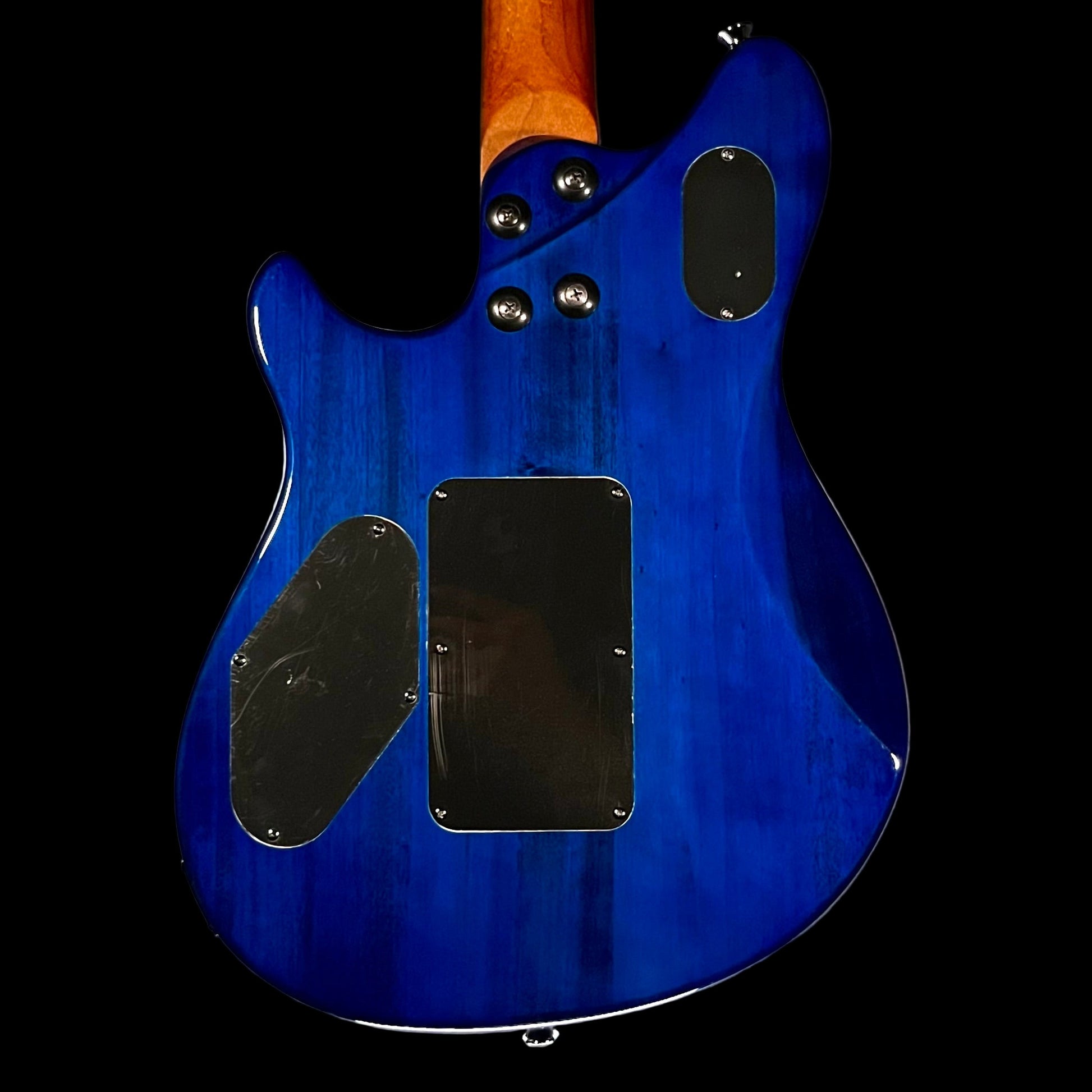 Back of Used 2022 EVH Wolfgang Standard QM Roasted Neck Northern Lights Purple w/Case TFW2326