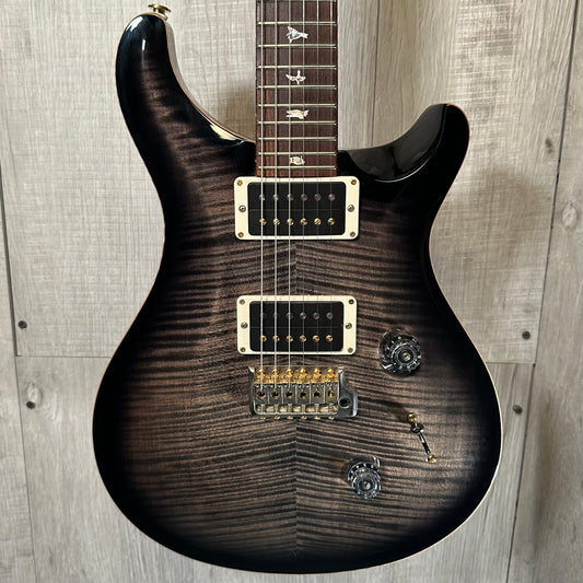 Front of Used 2018 PRS Custom 24 10-Top Charcoal Burst w/case TSS3956