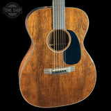 Front angle of Martin Custom Shop 18 Style 00014F Mahogany EIR Bindings/Old Style 18 Rosette Blk/Mpl.