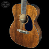 Front angle of Martin Custom Shop 18 Style 00014F Mahogany EIR Bindings/Old Style 18 Rosette Blk/Mpl.