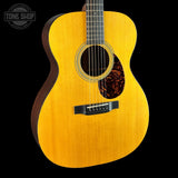 Front angle of B-Stock 2014 Martin OM-21 Natural.