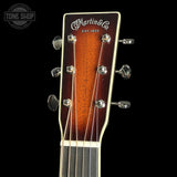 Headstock of Martin Custom Shop 18 Style 0014F Mahogany Burst/Jeff Tweedy Burst Complete.