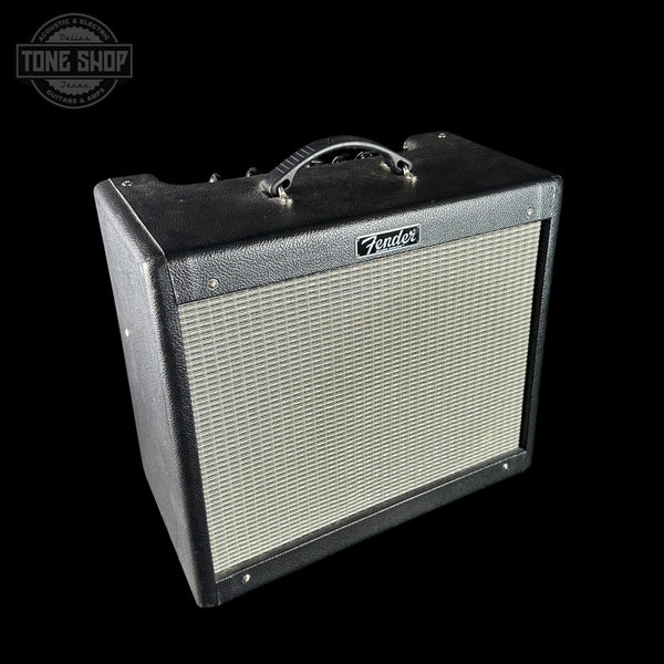 Fender guitar amplifier on a black background with 'Tone Shop' logo.