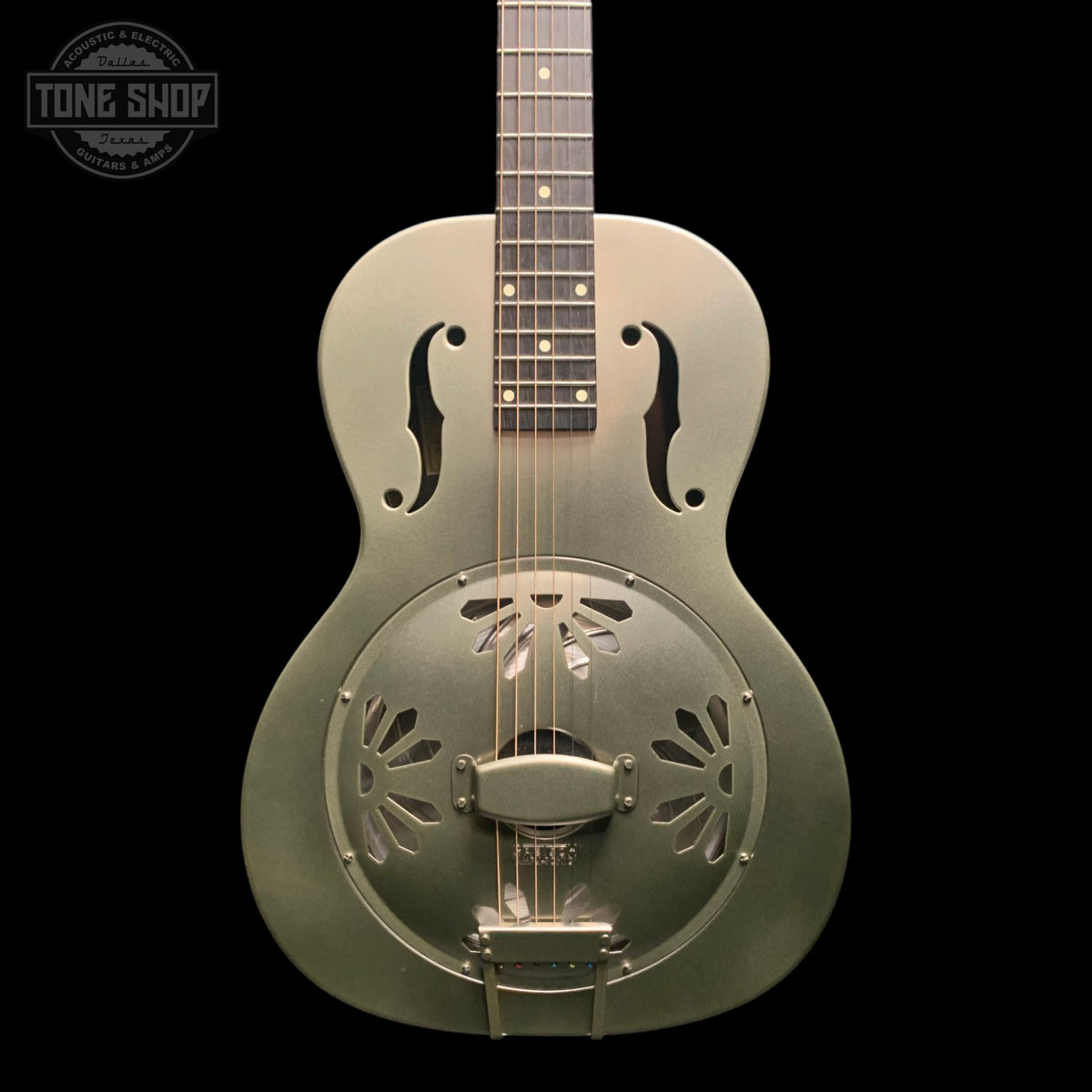 Front of Used 2021 Gretsch G9201 Honey Dipper round-Neck Resonator TFW4042.