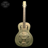 Full frontal of Used 2021 Gretsch G9201 Honey Dipper round-Neck Resonator TFW4042.