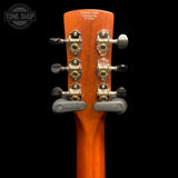 Back of headstock of Used 2021 Gretsch G9201 Honey Dipper round-Neck Resonator TFW4042.