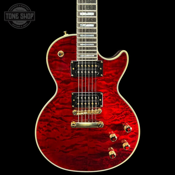 Front of Used 2015 Epiphone Les Paul Prophecy Plus Red.