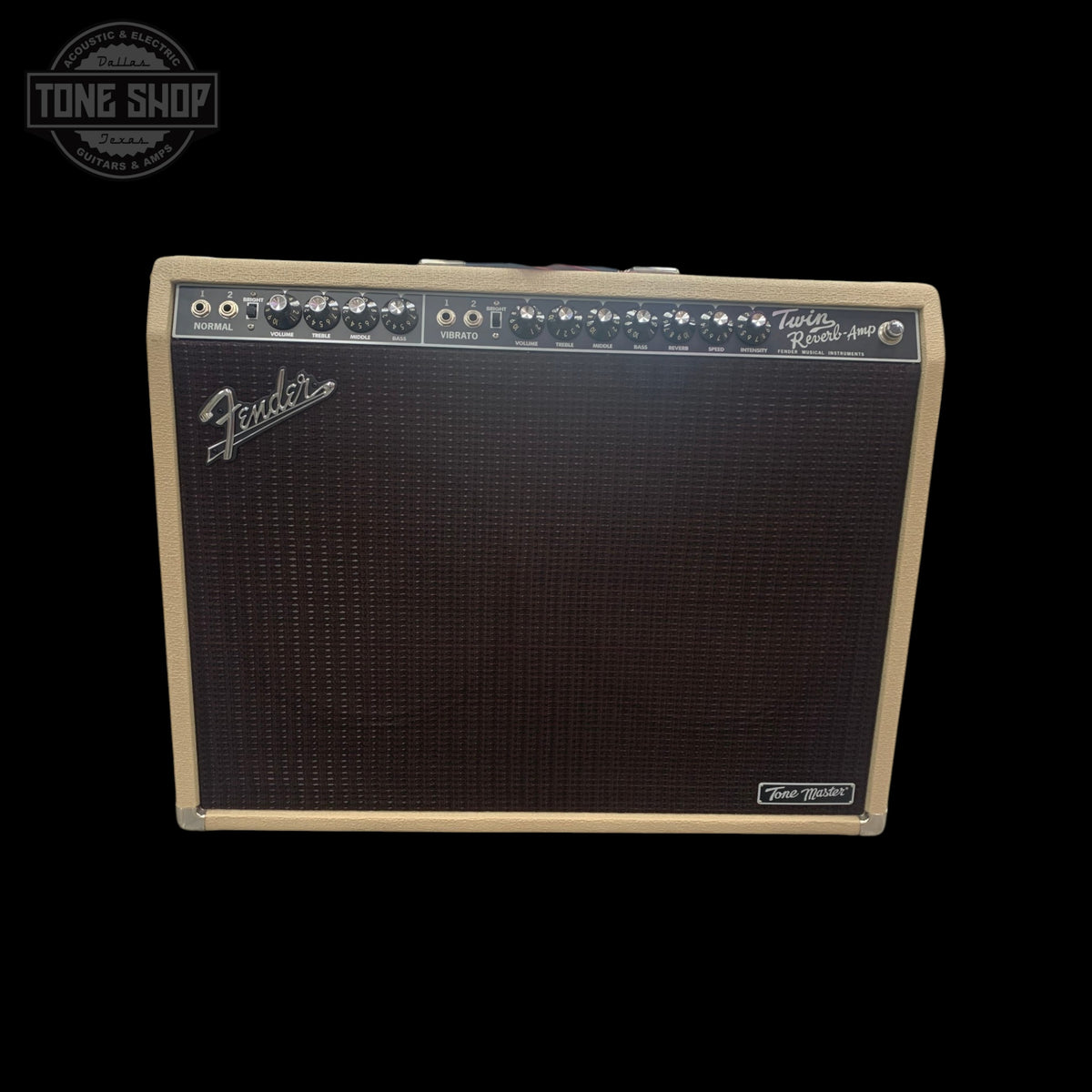 Front of Used 2022 Fender Tone Master Twin Reverb Blonde TFW4040.