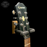 Headstock of Used 2008 Epiphone Dot Ebony.