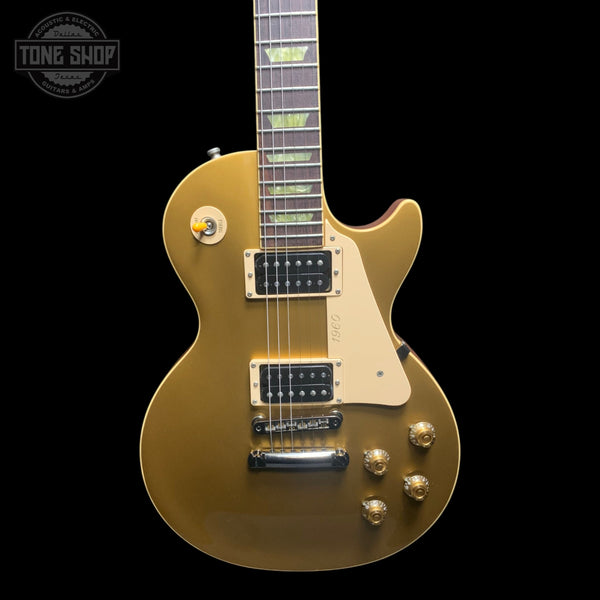 Front of Used 2008 Gibson Les Paul Classic 1960 Gold.