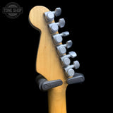 Back of headstock of Used 1989 Fender Stratocaster Plus Deluxe.
