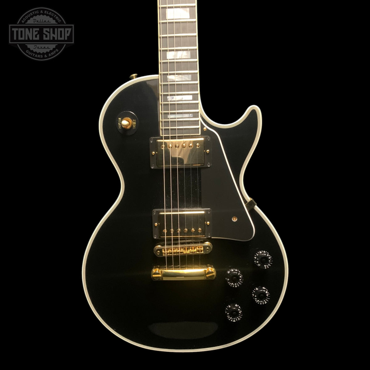 Front of Used 2006 Gibson Custom Shop Les Paul Custom Ebony.