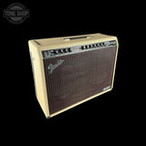 Fender guitar amplifier on a black background with 'Tone Shop' logo.