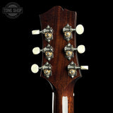 Back of headstock of Collings C-00 Sunburst.