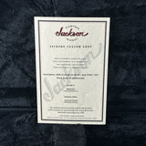 Certificate of authenticity for Jackson Custom Shop USA Special Edition Rhoads Snow White/Black Pins.