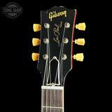 Headstock of Gibson Custom 1959 Les Paul Standard Reissue Light Aged Dirty Lemon.