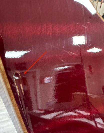 Dent in top of Used 2001 Fender Custom Shop Showmaster FMT Set Neck Bing Cherry Transparent w/case TSS3345