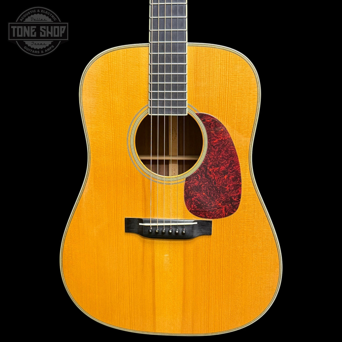 Front of Used 1998 Martin HD28LSV Large Soud Hole Natural.