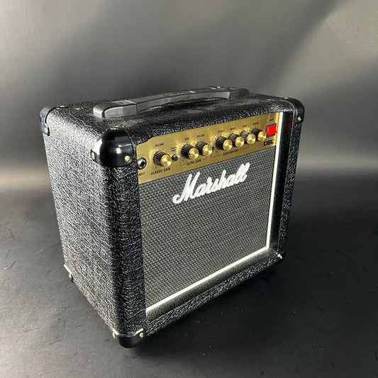 Marshall guitar amplifier on a dark background