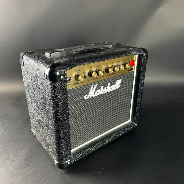 Marshall guitar amplifier on a dark background