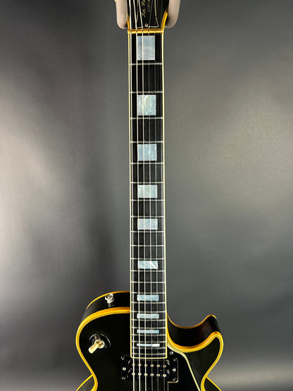 Fretboard of Vintage 1973 Gibson Les Paul Custom Ebony.