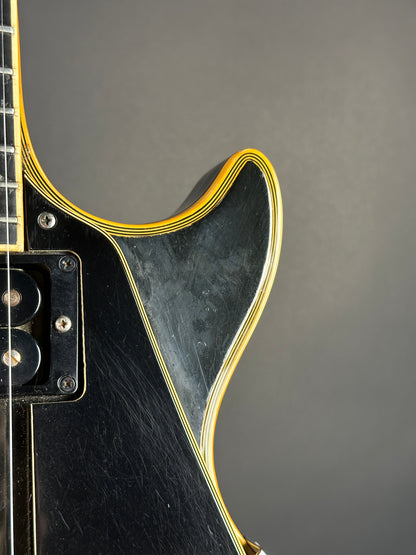 Front angle of Vintage 1973 Gibson Les Paul Custom Ebony.