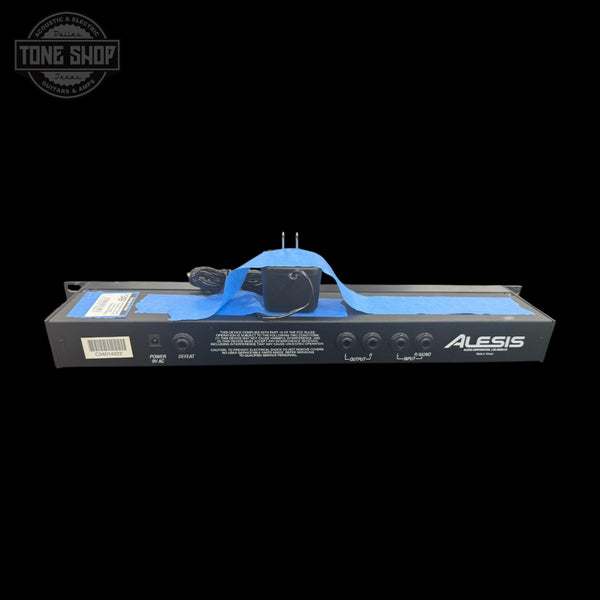 Front of Used Alesis MicroVerb III w/Fractal-9V-AC-Power-Supply.