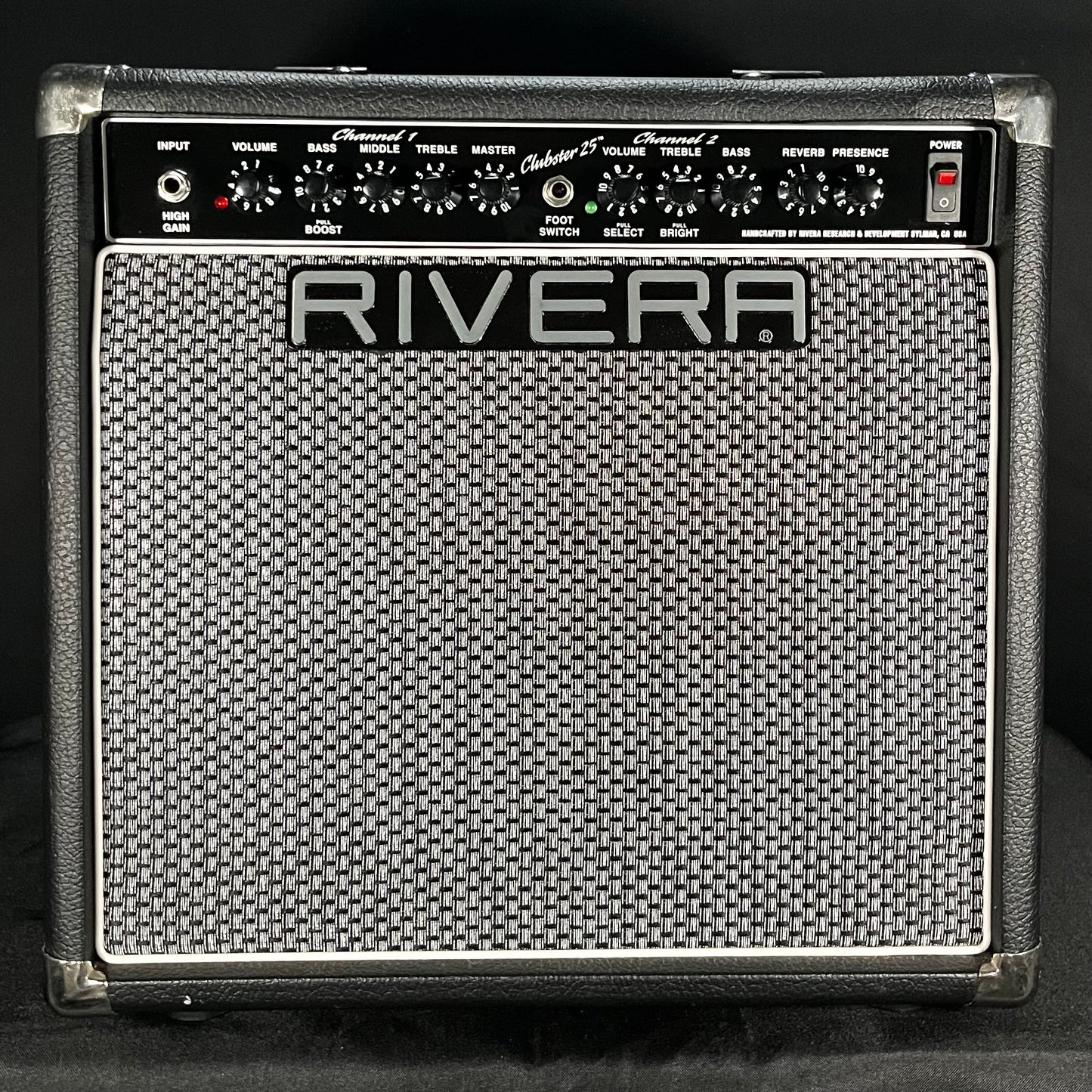 Front of Used Rivera Clubster 25 1X10 2 Channel 25 Watts All Tube Amp TFW2817