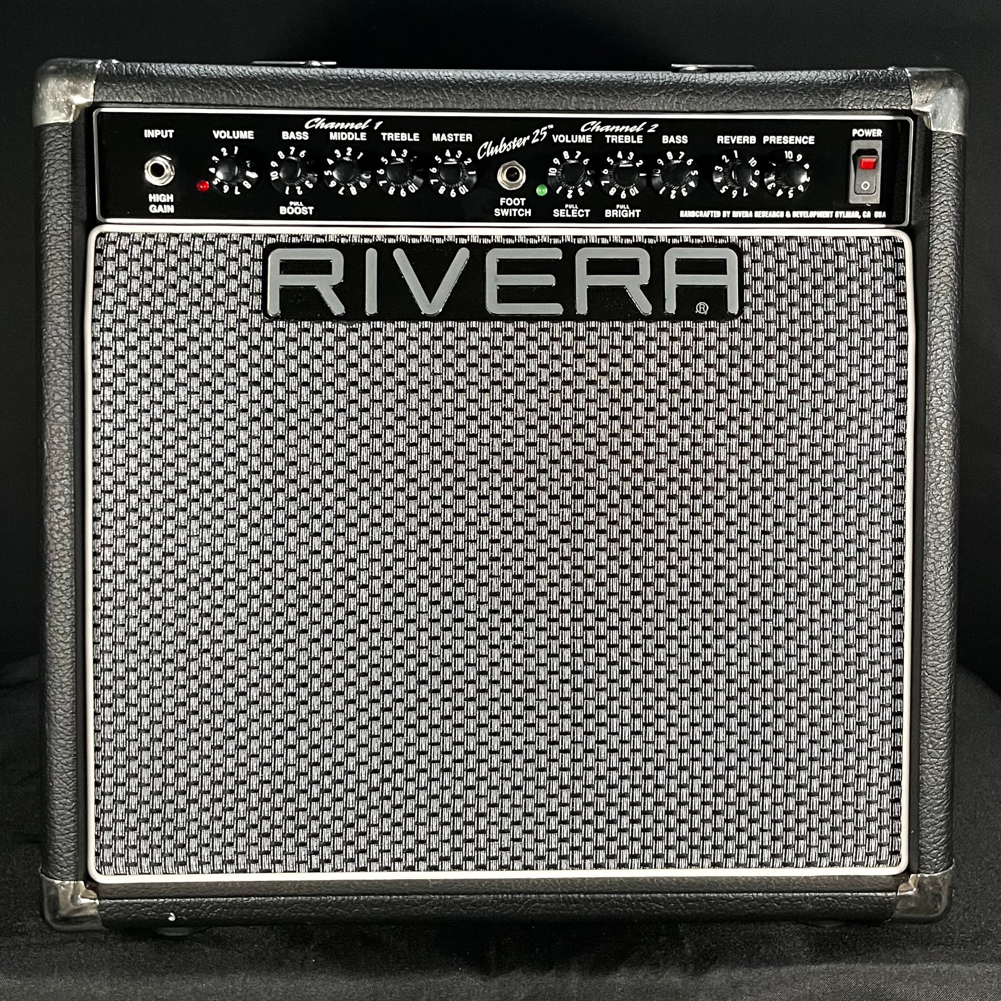 Front of Used Rivera Clubster 25 1X10 2 Channel 25 Watts All Tube Amp TFW2817