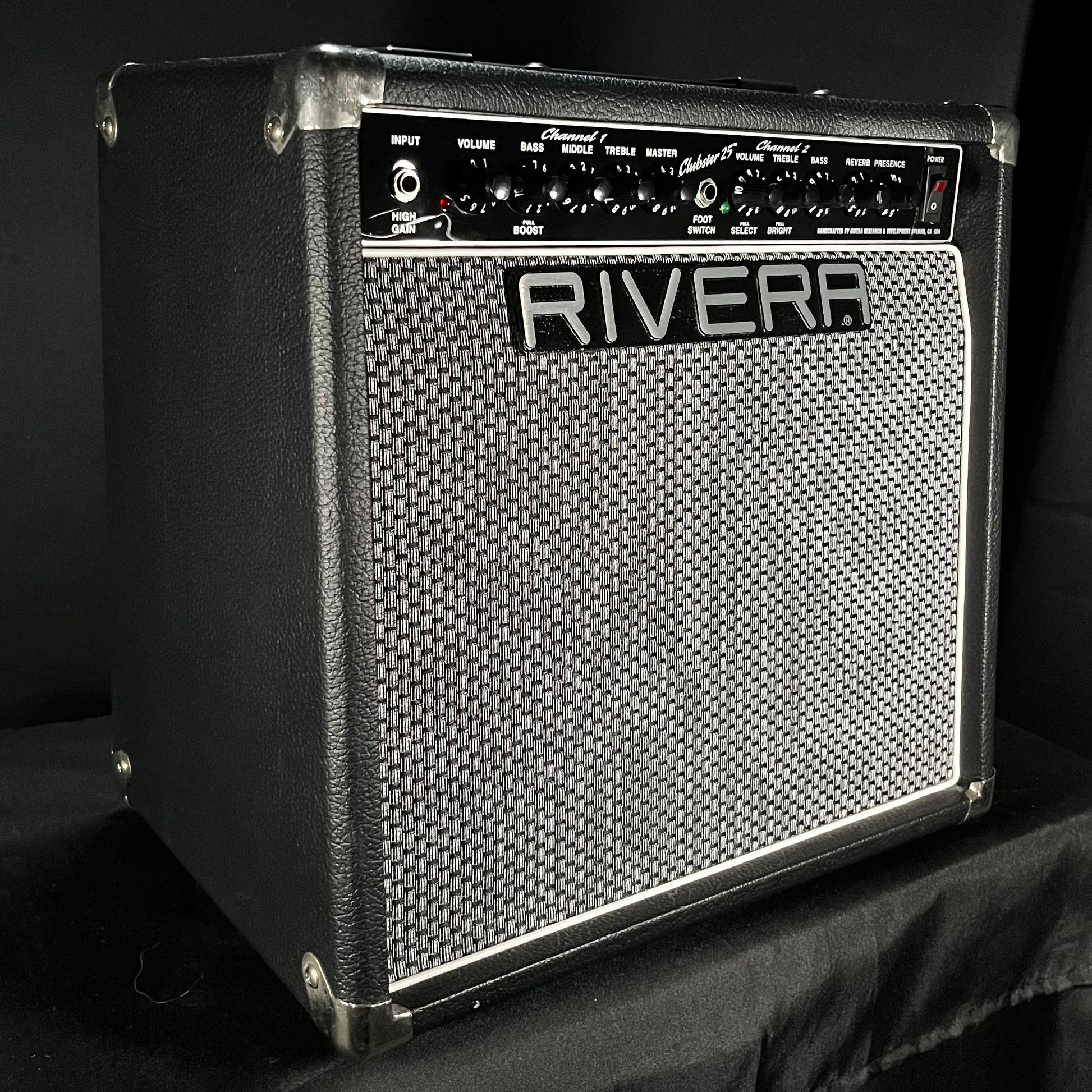Side of Used Rivera Clubster 25 1X10 2 Channel 25 Watts All Tube Amp TFW2817