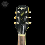 Headstock of Used Epiphone Les Paul Special TV Yellow.