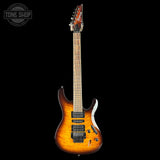 Full front of Used Ibanez S67QM Tiger Eye.