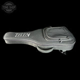 Guitar case with Kiesel logo on a black background